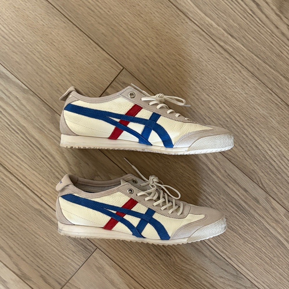 Onitsuka Tiger by Asics Cream and Blue Sneakers